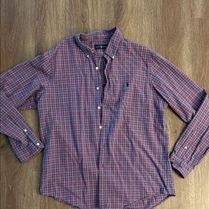 Polo by Ralph Lauren Men's Red and Blue Plaid Shirt